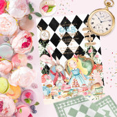 Alice Adventures in Woderland Verjaardags Tea Part Kaart