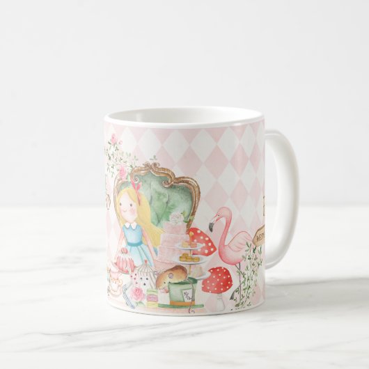 Alice Adventures in Woderland Verjaardags Tea Part Koffiemok (Voorkant rechts)