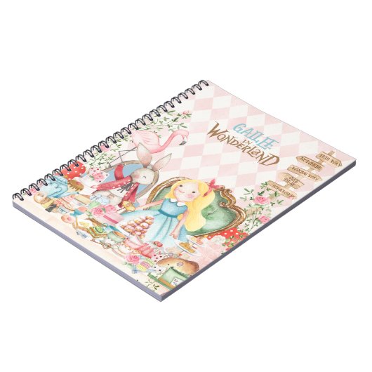 Alice Adventures in Woderland Verjaardags Tea Part Notitieboek (Linkerzijde)