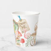 Alice Adventures in Woderland Verjaardags Tea Part Papieren Bekers (Achterkant)