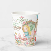 Alice Adventures in Woderland Verjaardags Tea Part Papieren Bekers (Links)