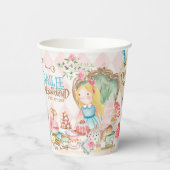 Alice Adventures in Woderland Verjaardags Tea Part Papieren Bekers (Links)