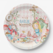 Alice Adventures in Woderland Verjaardags Tea Part Papieren Bordje (Voorkant)