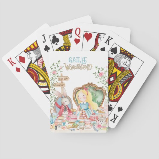 Alice Adventures in Woderland Verjaardags Tea Part Pokerkaarten (Achterkant)