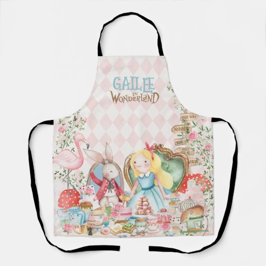 Alice Adventures in Woderland Verjaardags Tea Part Schort (Voorkant)