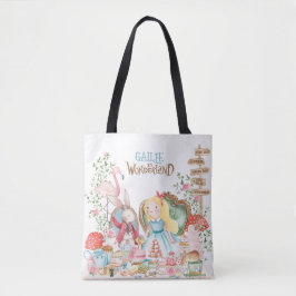 Alice Adventures in Woderland Verjaardags Tea Part Tote Bag