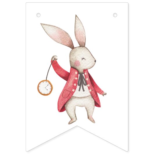 Alice Adventures in Woderland Verjaardags Tea Part Vlaggetjes (Eerste vlag)