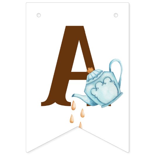 Alice Adventures in Woderland Verjaardags Tea Part Vlaggetjes (Derde vlag)