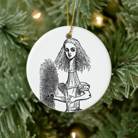 Alice Adventures in Wonderland door Tenniel Keramisch Ornament (Boom)