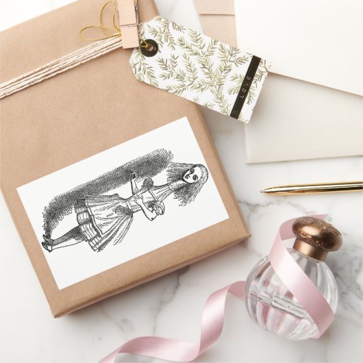  Alice Adventures in Wonderland door Tenniel Rechthoekige Sticker (Geschenken)