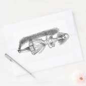  Alice Adventures in Wonderland door Tenniel Rechthoekige Sticker (Envelop)