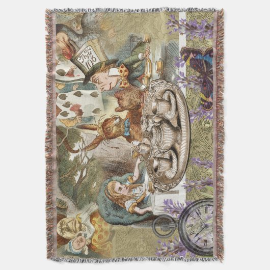 Alice Adventures in Wonderland Mad Tea Party Deken (Voorkant Verticaal)