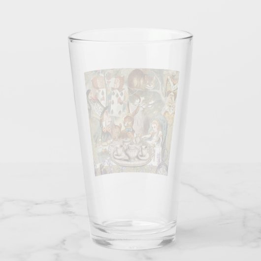 Alice Adventures in Wonderland Mad Tea Party Glas (Achterkant)