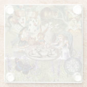 Alice Adventures in Wonderland Mad Tea Party Glazen Onderzetter (Achterkant)
