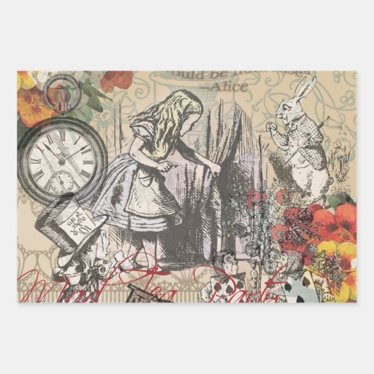 Alice Adventures in Wonderland Mad Tea Party Inpakpapier Vel (Voorkant 2)