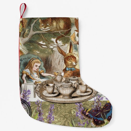 Alice Adventures in Wonderland Mad Tea Party Kleine Kerstsok (Voorkant)