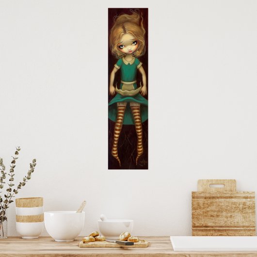 Alice afbuigende alice in wonderland Art Print (Keuken)