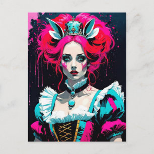 Alice als de Hot Pink Koningin Briefkaart