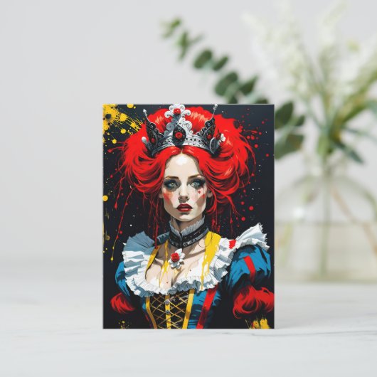 Alice als de Rode Koningin Briefkaart (Staand voorkant)