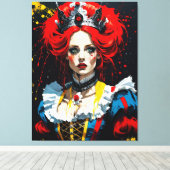 Alice als de Rode Koningin Canvas Afdruk (Insitu (Houten vloer))