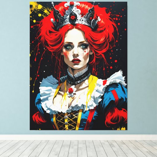 Alice als de Rode Koningin Canvas Afdruk (Insitu (Houten vloer))