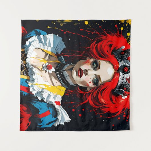 Alice als de Rode Koningin Wandkleed (Voorkant (horizontaal))