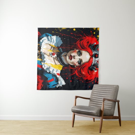 Alice als de Rode Koningin Wandkleed (In Situ (horizontaal))