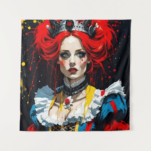 Alice als de Rode Koningin Wandkleed (Voorkant)