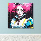Alice als het konijn met roze haar canvas afdruk (Insitu (Houten vloer))
