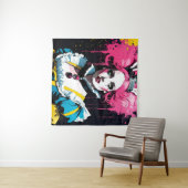 Alice als het konijn met roze haar wandkleed (In Situ (horizontaal))