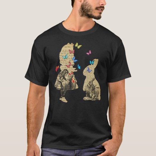 Alice &Amp; het konijn - het Wonderland Boek T-shirt (Voorkant)