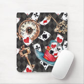 Alice an Wonderland Mousepad with Clock, Key Cards Muismat (Met muis)