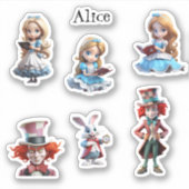 Alice and Friends Custom-Cut Vinyl Stickers (Voorkant)