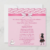 Alice and Pink Flamingos Graduation Party Kaart (Achterkant)