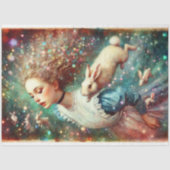 Alice and Rabbit Hole Wonderland Fantasy Decoupage Tissuepapier (Voorkant)