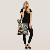 Alice and Rabbit Wonderland Fantasy Art Tote Bag (Op model)