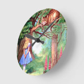 Alice and The Cheshire Cat in Wonderland Ronde Klok (Hoek)
