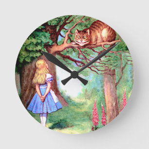 Alice and The Cheshire Cat in Wonderland Ronde Klok