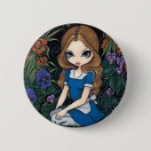 "Alice and the Flowers" Button (Voorkant)