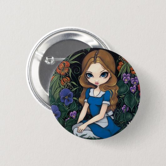 "Alice and the Flowers" Button (Voorkant /achterkant)