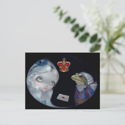 "Alice and the Frog Footman" Briefkaart (Staand voorkant)