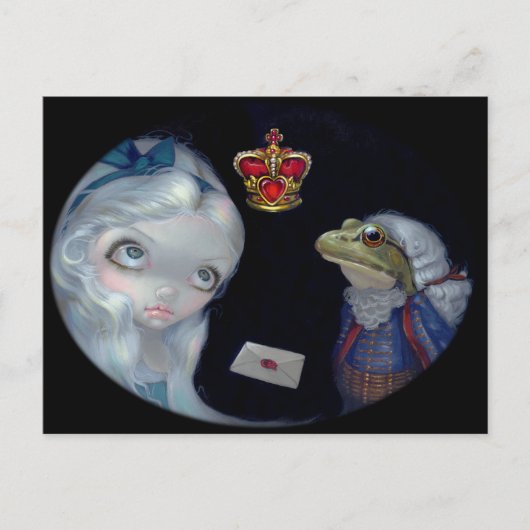 "Alice and the Frog Footman" Briefkaart (Voorkant)