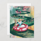 Alice and the Rabbit retro collage art Briefkaart (Voorkant / Achterkant)