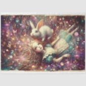 Alice and White Rabbit Dreamy Descent Decoupage Tissuepapier (Voorkant)