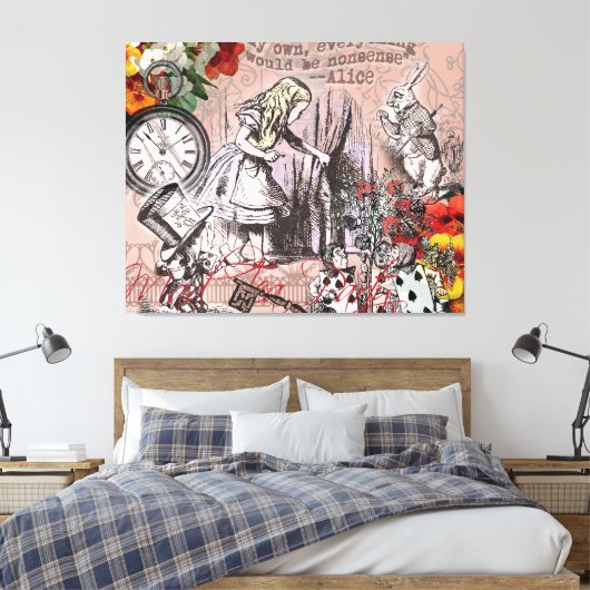 alice art adventures illustratie wonderland canvas afdruk (Insitu (Slaapkamer))