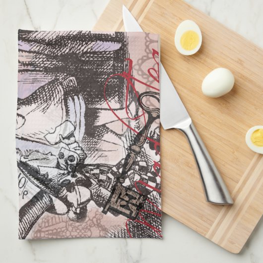 alice art adventures illustratie wonderland theedoek (Quarter Fold)
