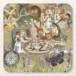 Alice Avonturen Klassieke Wonderland Theepartij Kartonnen Onderzetters