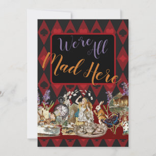 Alice Avonturen met Wonderland Gekke Cheshire Kat Feestdagenkaart