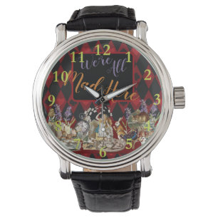 Alice Avonturen met Wonderland Gekke Cheshire Kat Horloge