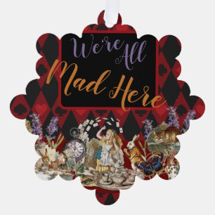 Alice Avonturen met Wonderland Gekke Cheshire Kat Ornament Kaart